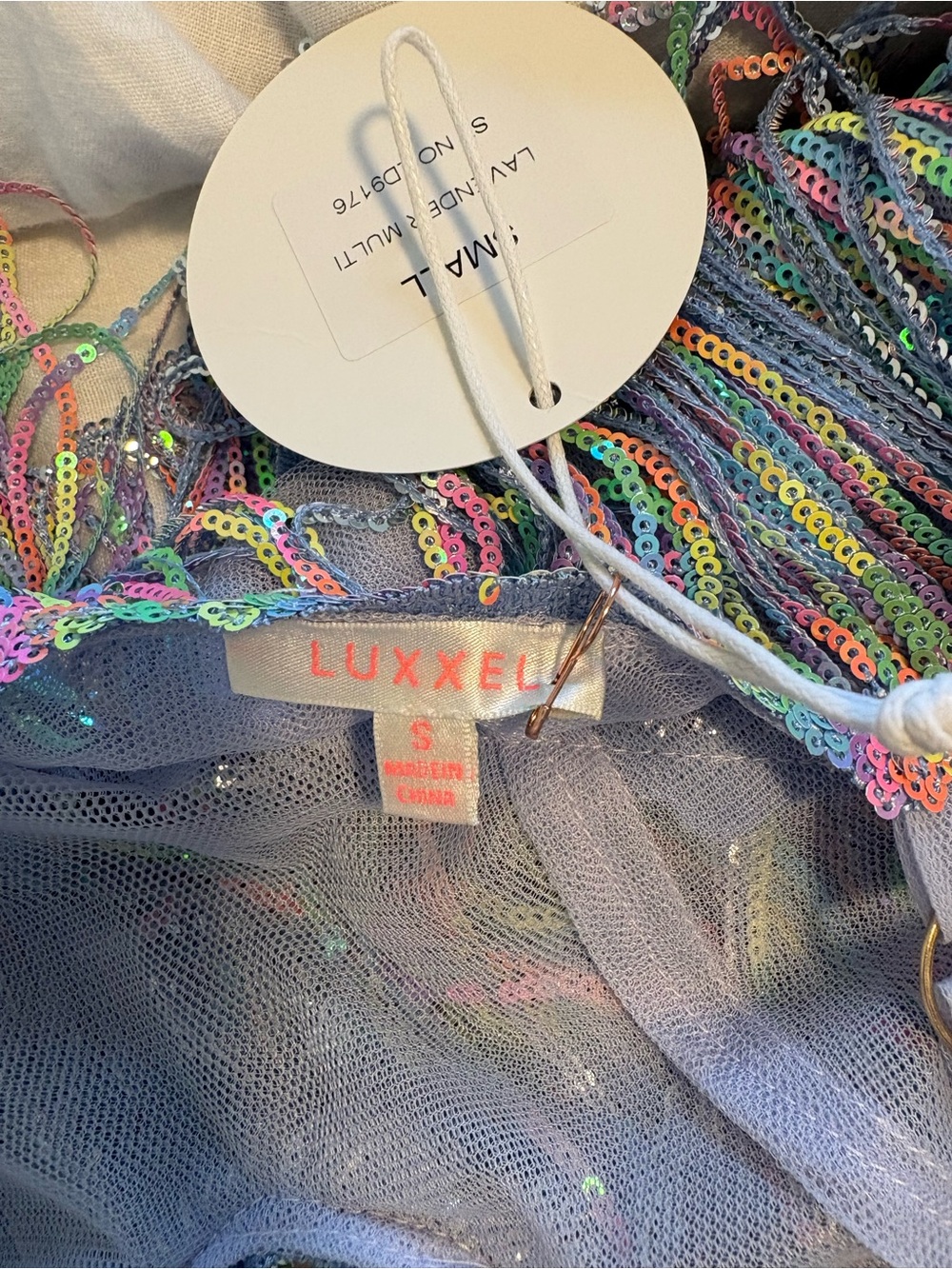 Lavender Sequin Fringe Dress - Picture 4 of 4